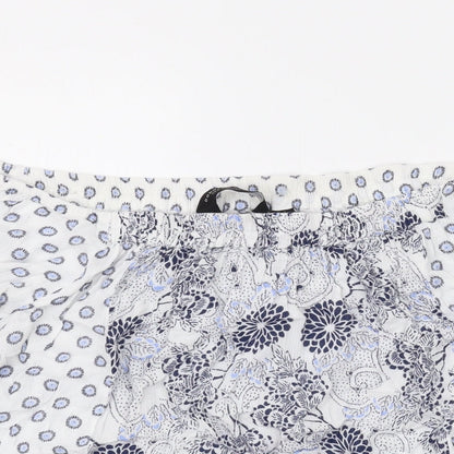 Dorothy Perkins Womens White Geometric Polyester Basic Blouse Size 12 Off the Shoulder
