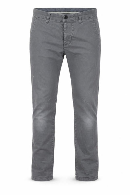 Next Mens Grey Cotton Chino Trousers Size 28 in L28 in Regular Button