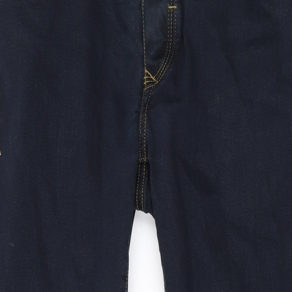 River Island Mens Blue Cotton Straight Jeans Size 28 in L26 in Regular Button