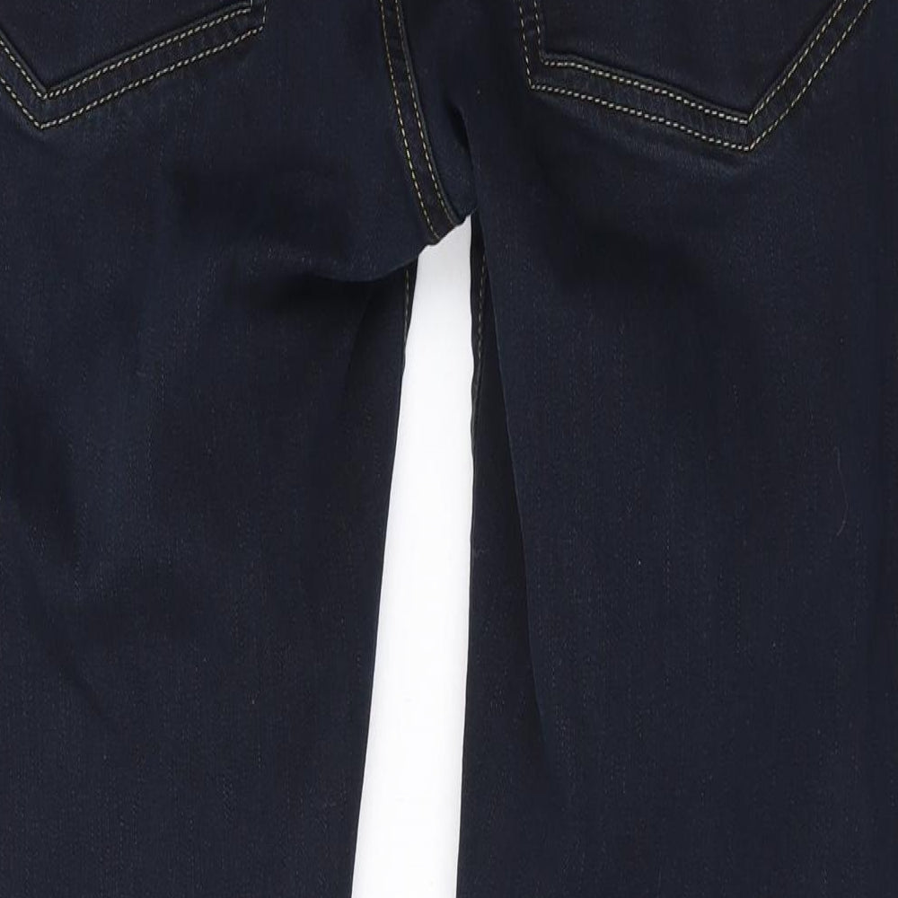 River Island Mens Blue Cotton Straight Jeans Size 28 in L26 in Regular Button