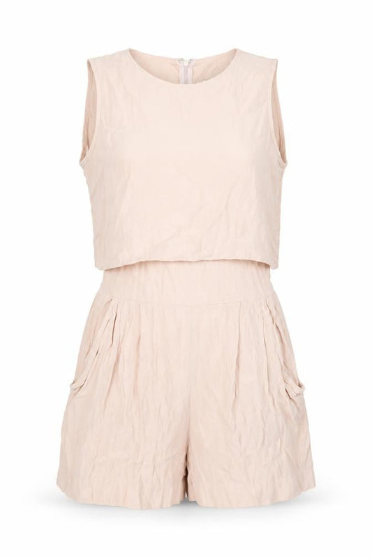 River Island Womens Pink Viscose Playsuit One-Piece Size 8 Zip