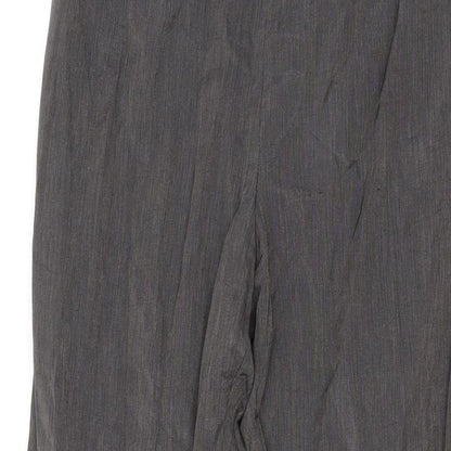 Wallis Womens Grey Polyester Trousers Size 8 L26 in Regular Zip