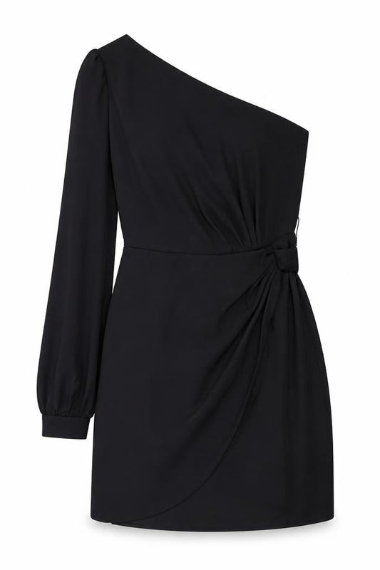 Only Womens Black Polyester Mini Size S Off the Shoulder Zip