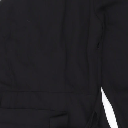 Brand and care label for Only women’s black polyester mini, size S, off the shoulder zip