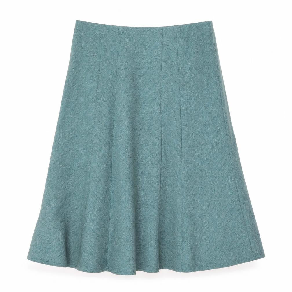 EWM Womens Green Polyester Swing Skirt Size 16 Zip