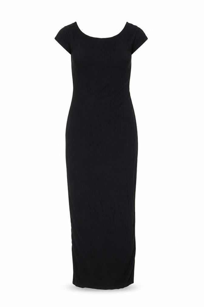 Garage Womens Black Modal Maxi Size XS Round Neck Pullover - Backless