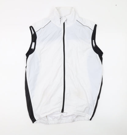 FDX Mens White Gilet Jacket Size M Zip