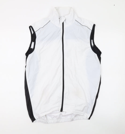 FDX Mens White Gilet Jacket Size M Zip