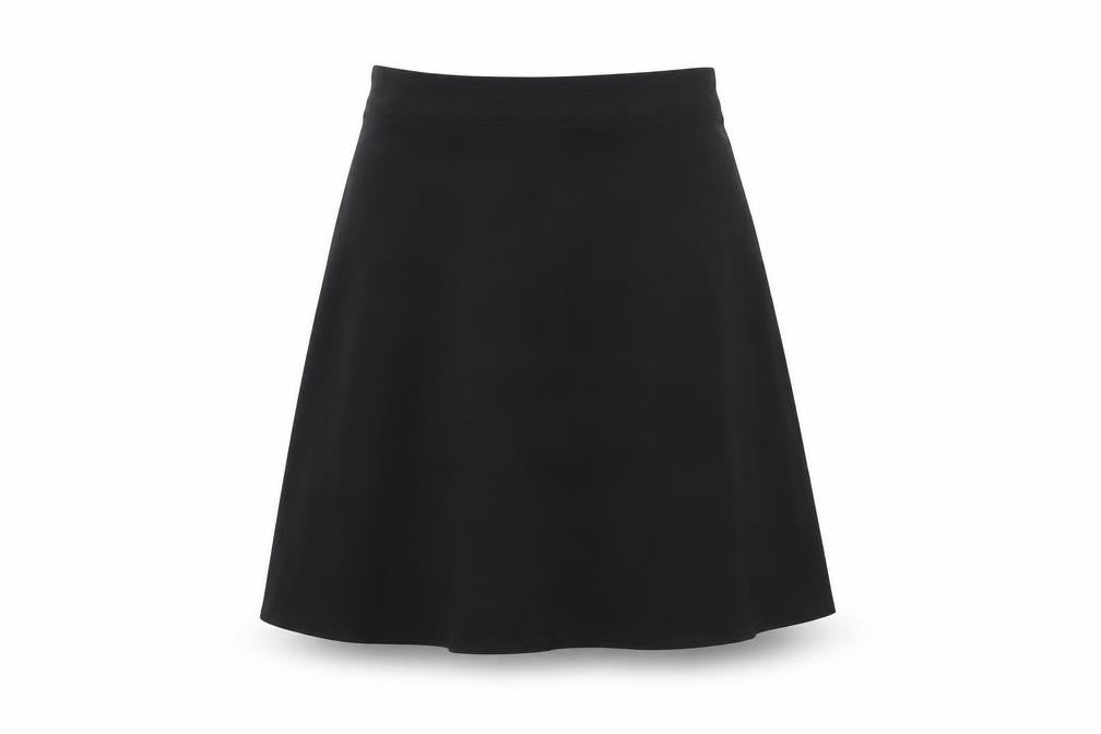 H&M Womens Black Polyester Skater Skirt Size 6 Zip