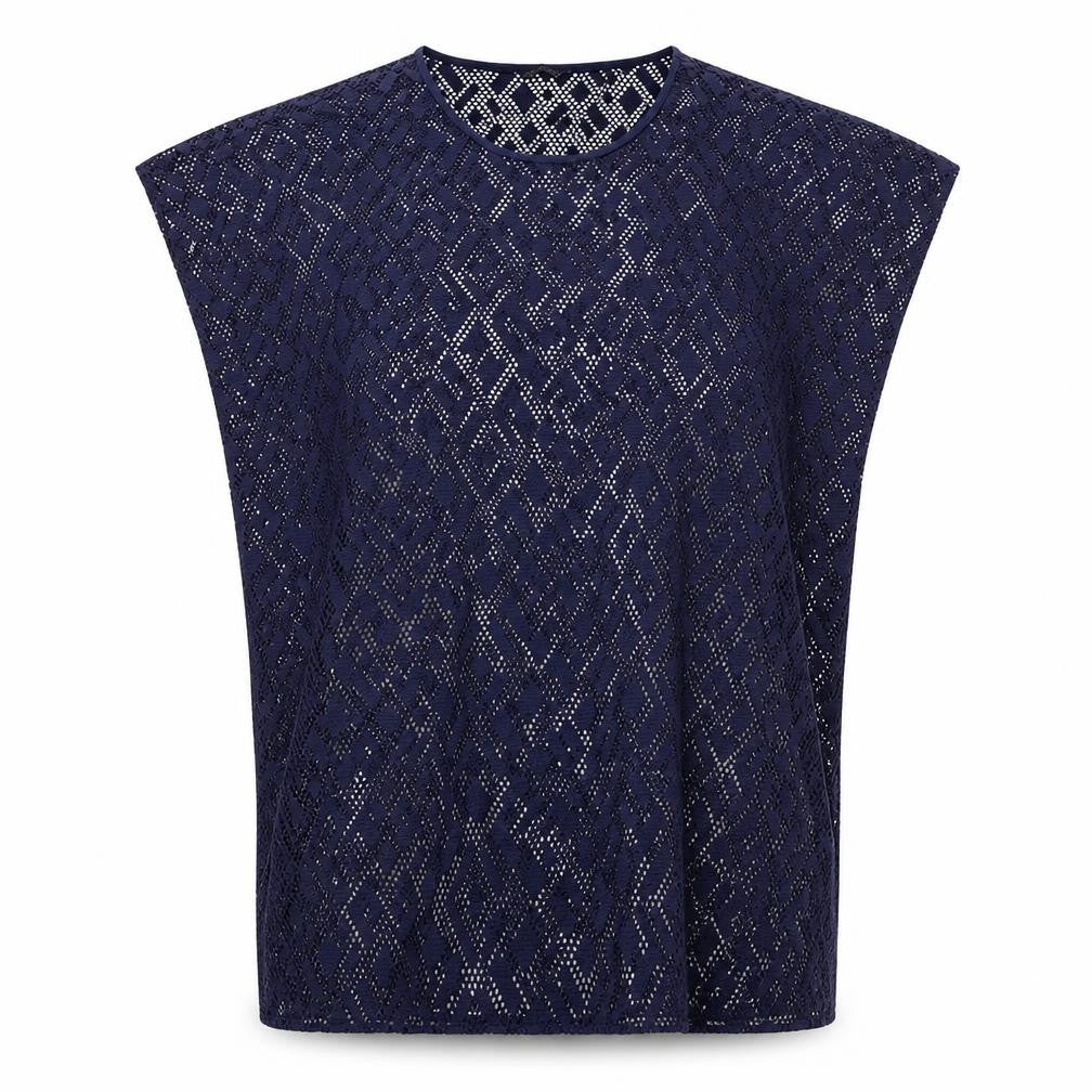 Marks & Spencer Womens Blue Geometric Polyester Cover Up Size 16