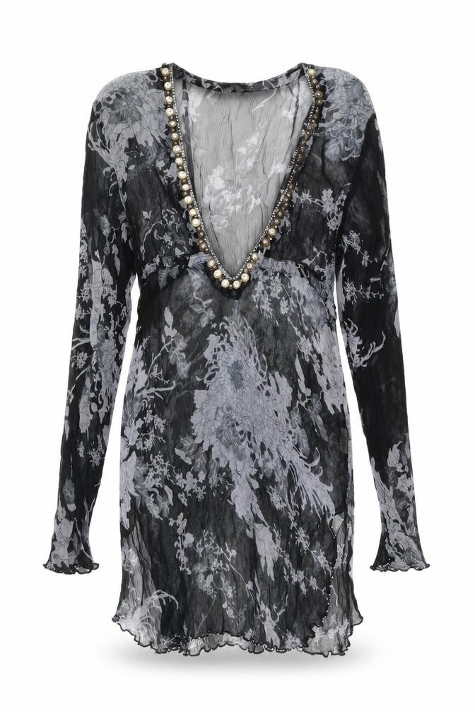 Lini Womens Black Flecked Polyester Cover Up Size M
