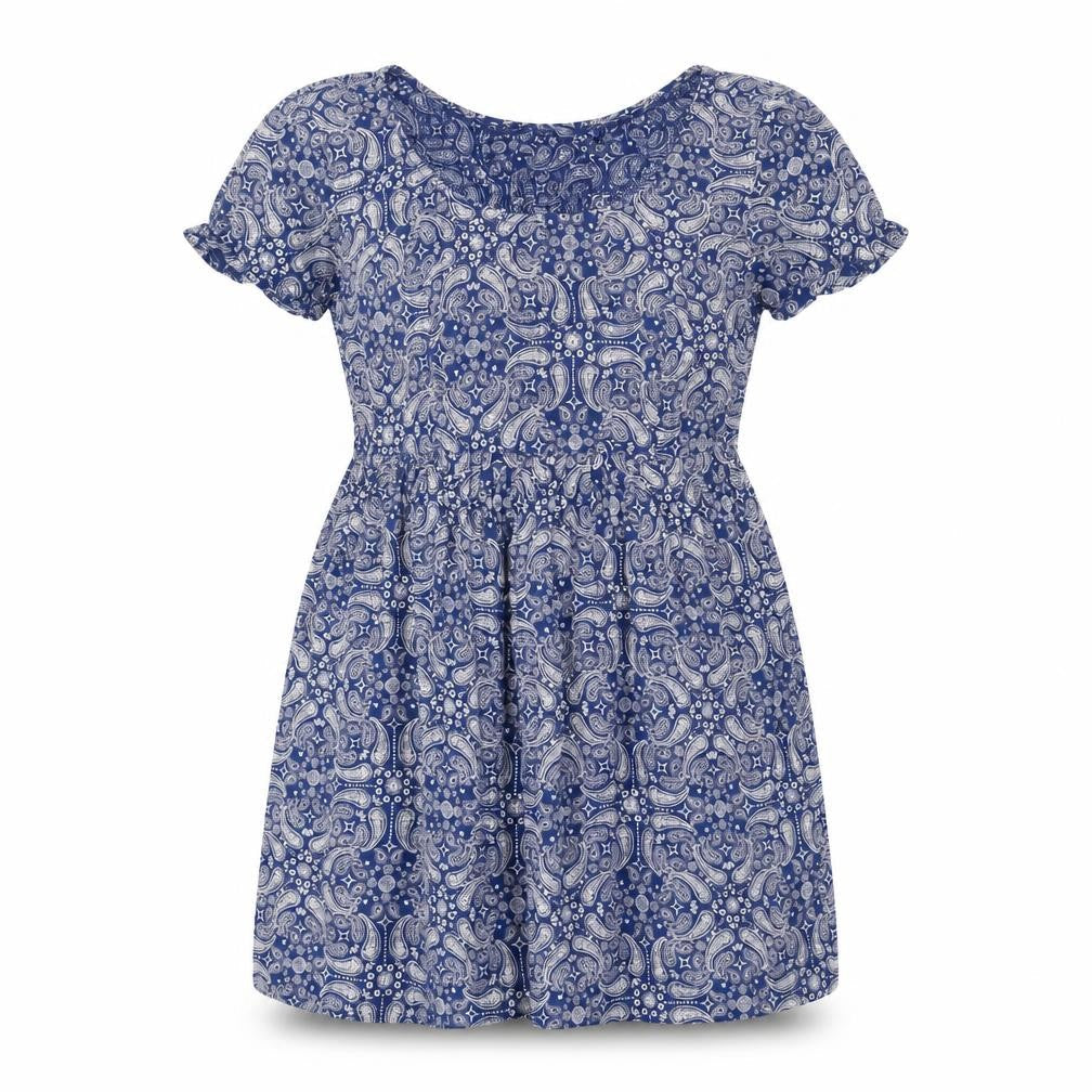 Divided by H&M Womens Blue Paisley Viscose Mini Size 6 Scoop Neck Pullover