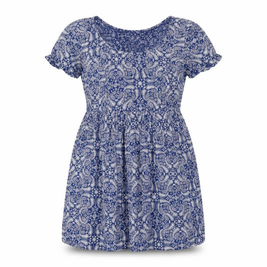 Divided by H&M Womens Blue Paisley Viscose Mini Size 6 Scoop Neck Pullover