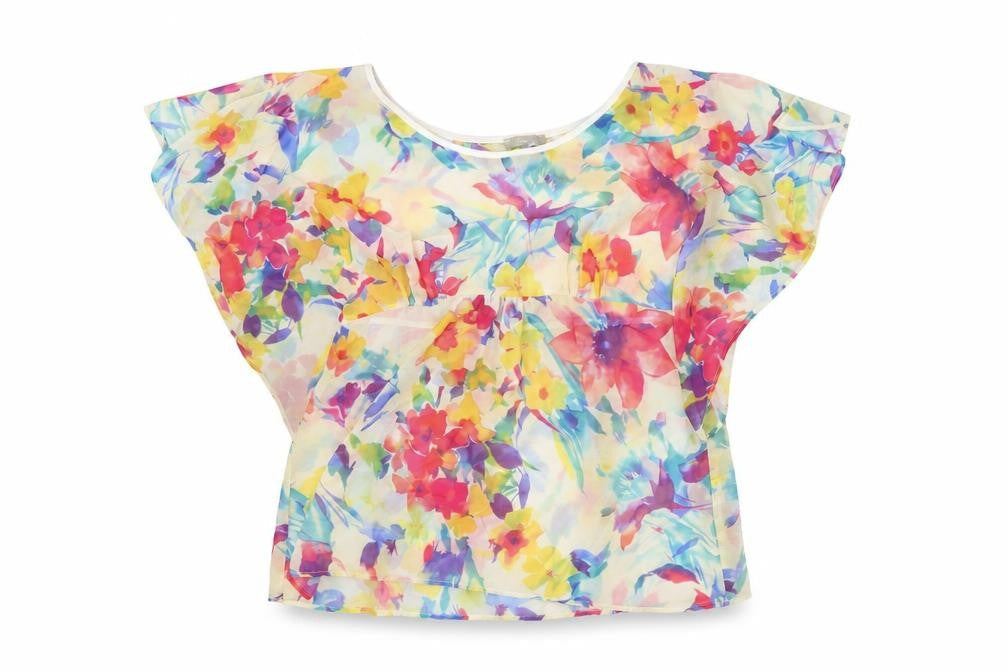 Soon Womens Multicoloured Floral Polyester Basic Blouse Size 16 Round Neck