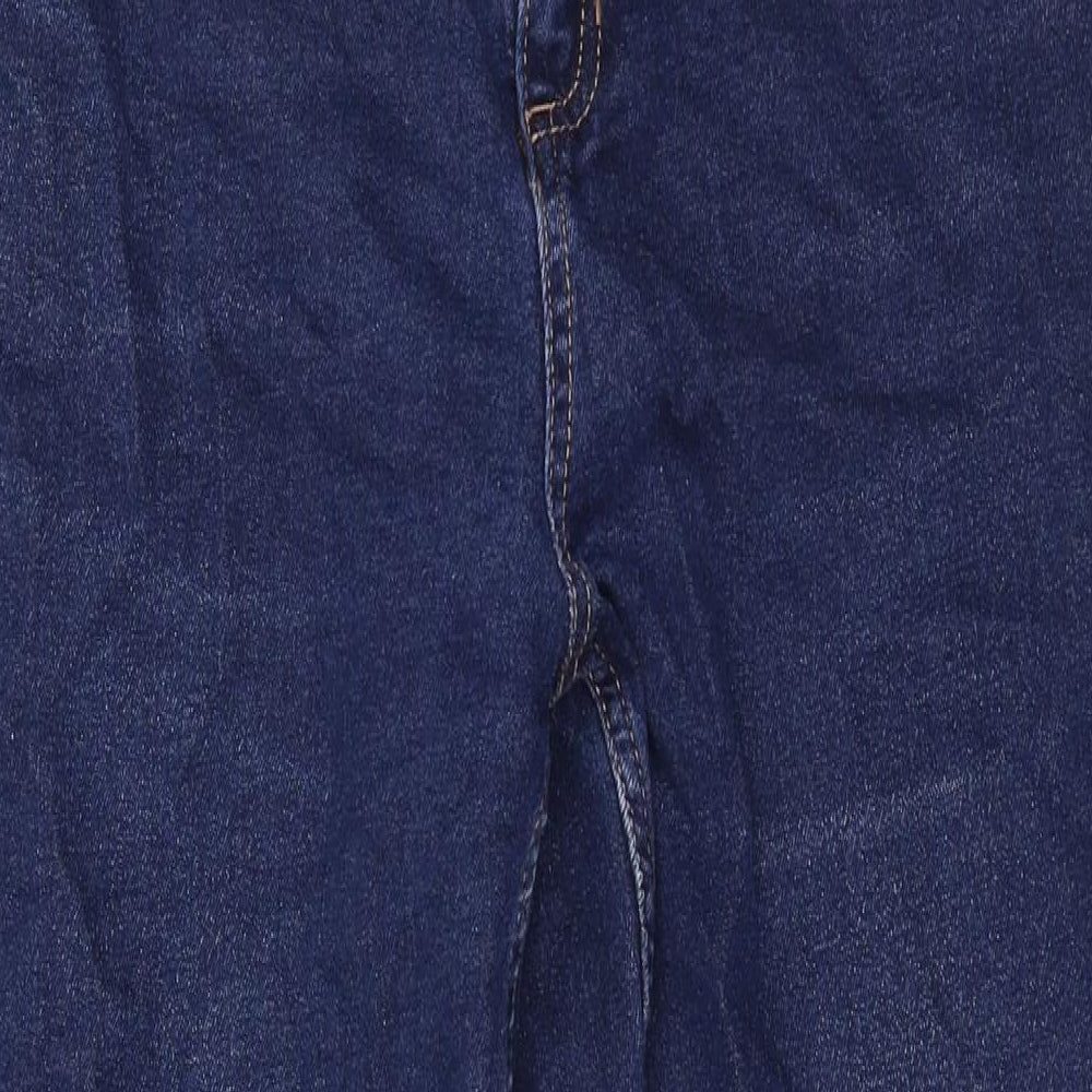 Marks and Spencer Womens Blue Cotton Skinny Jeans Size 12 L26 in Regular Zip