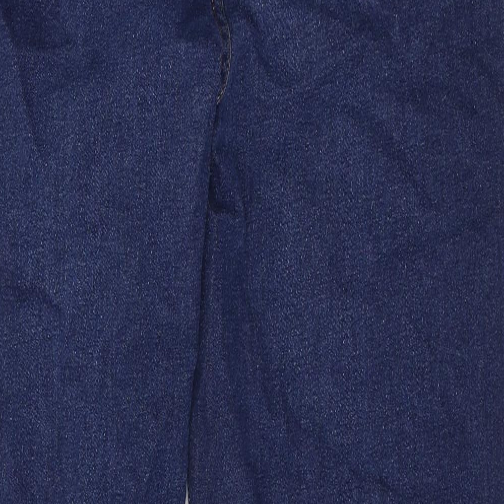 Marks and Spencer Womens Blue Cotton Skinny Jeans Size 12 L26 in Regular Zip