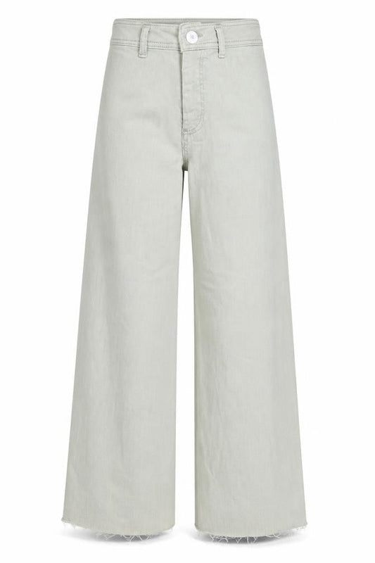 Denim & Co. Womens Green Cotton Wide-Leg Jeans Size 6 L27 in Regular Zip
