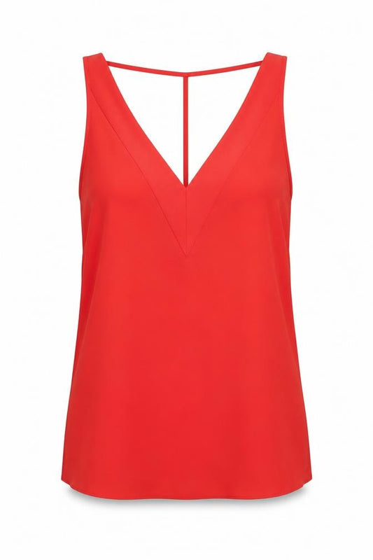 River Island Womens Red Polyester Camisole Blouse Size 6 V-Neck