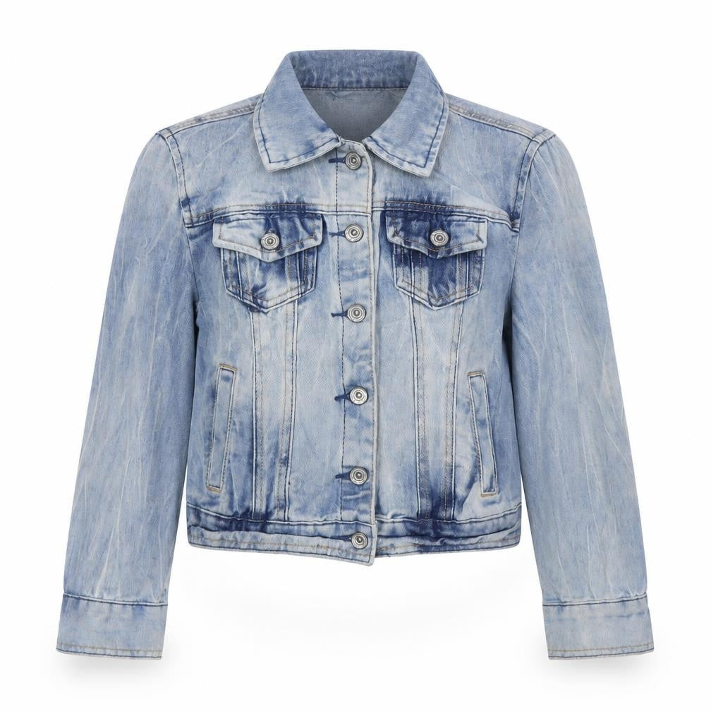 Denim & Co. Womens Blue Jacket Size 8 Button
