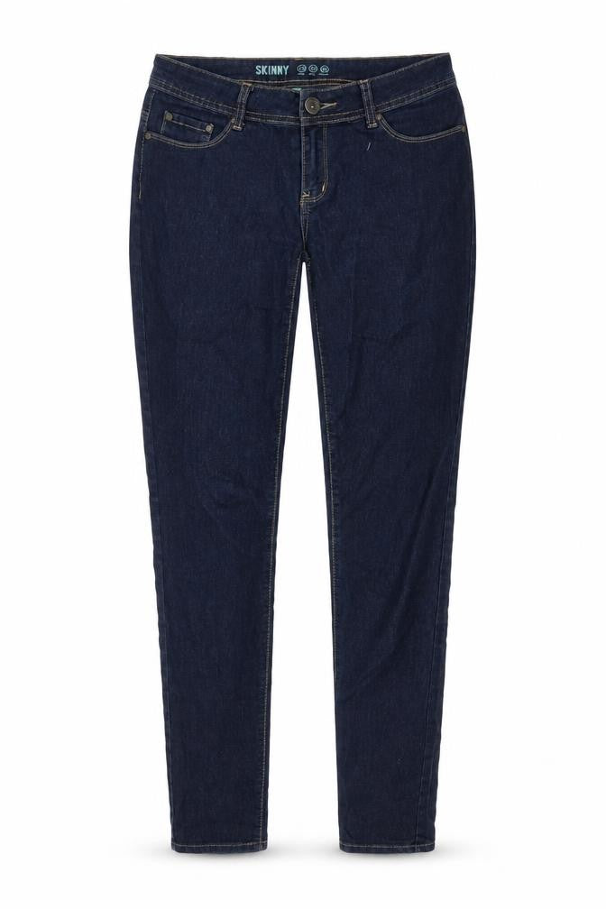Denim & Co. Womens Blue Cotton Skinny Jeans Size 10 L32 in Regular Zip