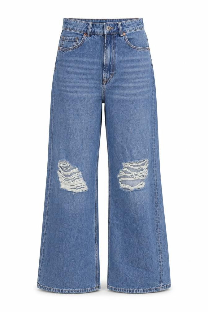 Divided Womens Blue Cotton Bootcut Jeans Size 8 L32 in Regular Zip