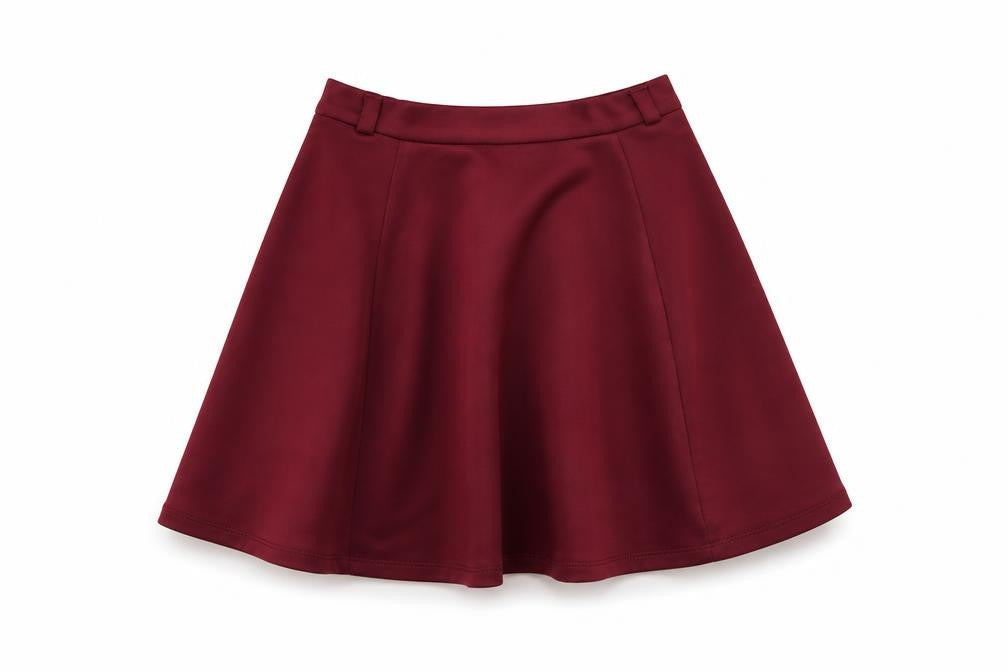 Stradivarius Womens Red Polyester A-Line Skirt Size S Zip