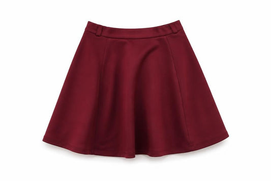 Stradivarius Womens Red Polyester A-Line Skirt Size S Zip
