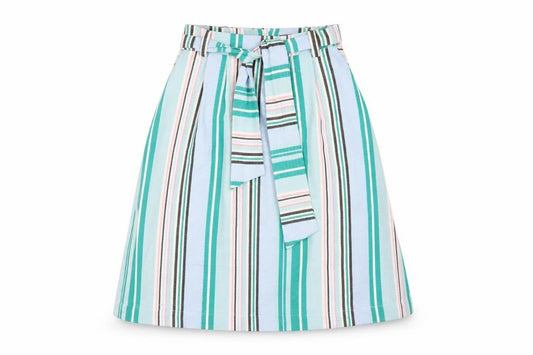 Oasis Womens Multicoloured Striped Polyester A-Line Skirt Size 8 Zip