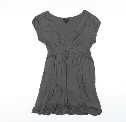 Next Womens Grey Viscose A-Line Size 12 Round Neck Pullover