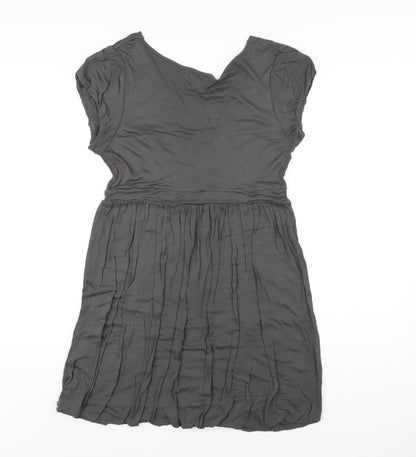 Next Womens Grey Viscose A-Line Size 12 Round Neck Pullover