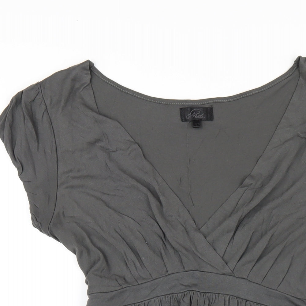 NEXT Womens Grey Viscose A-Line Size 12 Round Neck Pullover