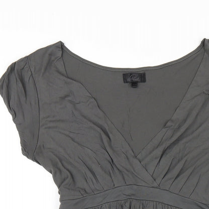 Next Womens Grey Viscose A-Line Size 12 Round Neck Pullover