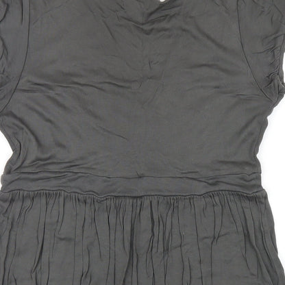 Next Womens Grey Viscose A-Line Size 12 Round Neck Pullover