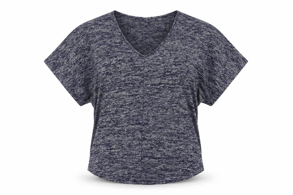 Gap Womens Blue Polyester Basic T-Shirt Size L V-Neck