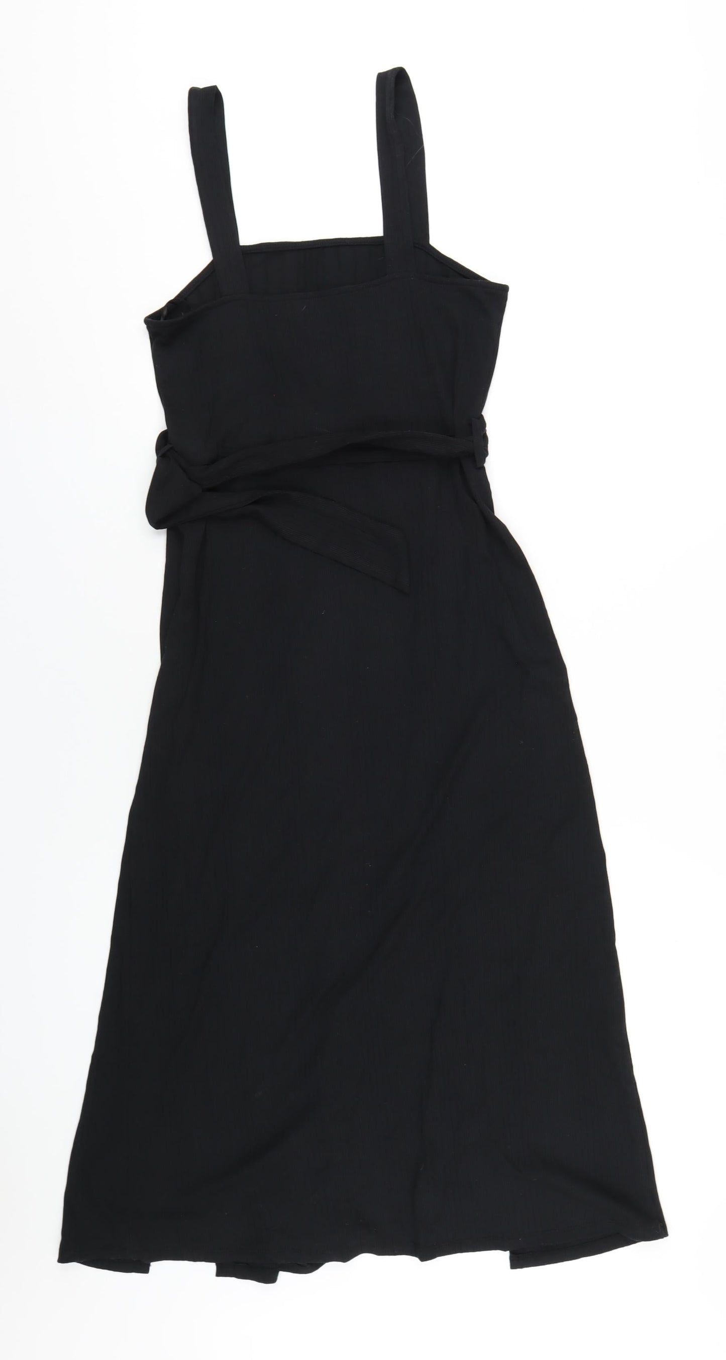 Topshop Womens Black Polyester A-Line Size 12 Square Neck Pullover