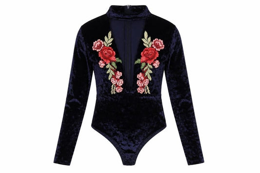 Sisters of the Tribe Womens Blue Polyester Bodysuit One-Piece Size 8 Zip