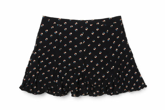Cooperative Womens Black Geometric Viscose A-Line Skirt Size M Zip