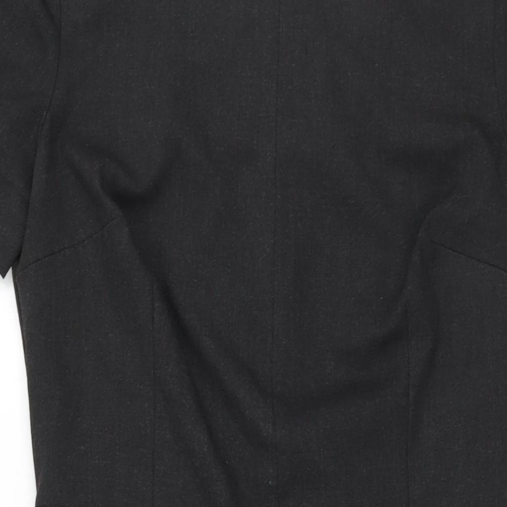 NEXT Womens Grey Polyester Bodycon Size 12 Square Neck Zip