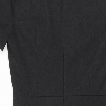 Next Womens Grey Polyester Bodycon Size 12 Square Neck Zip