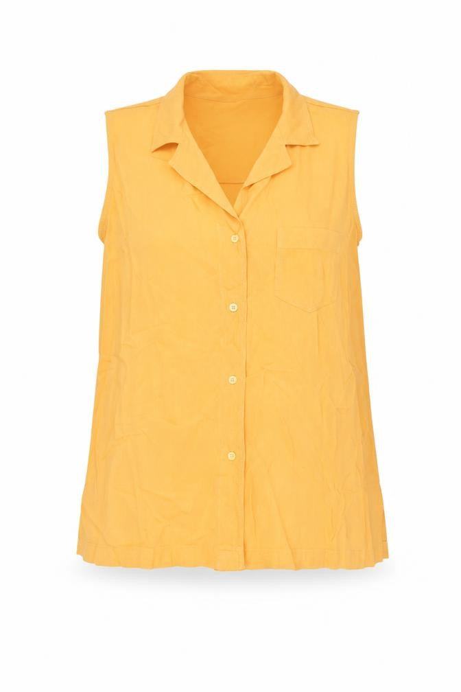 Denim Clothing Company Womens Orange Viscose Basic Button-Up Size 12 Collared