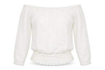 Dorothy Perkins Womens White Polyester Basic Blouse Size 10 Off the Shoulder