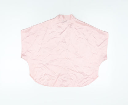 St Michael Womens Pink Polyester Basic Button-Up Size 10 V-Neck