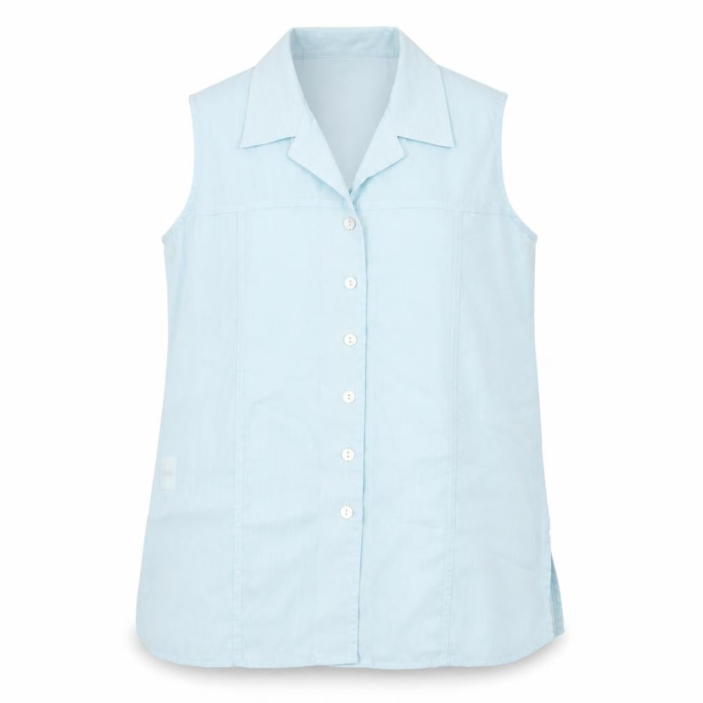 Isabelle Womens Blue Polyester Basic Button-Up Size 14 Collared