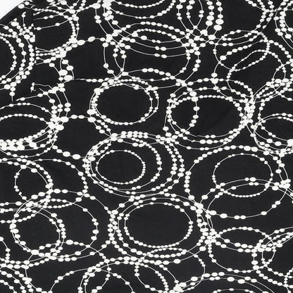 Country Casuals Womens Black Geometric Viscose Basic T-Shirt Size M V-Neck