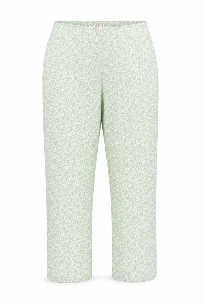 H&M Womens Green Floral Polyester Trousers Size 16 L26 in Regular Zip