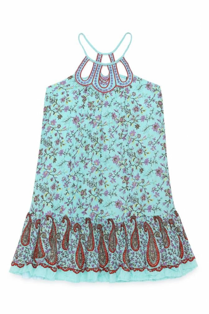 Japonica Womens Blue Floral Polyester Shift Size M Round Neck Pullover