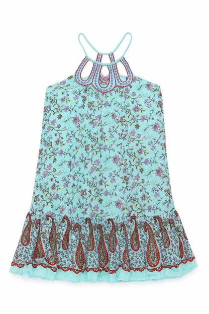 Japonica Womens Blue Floral Polyester Shift Size M Round Neck Pullover