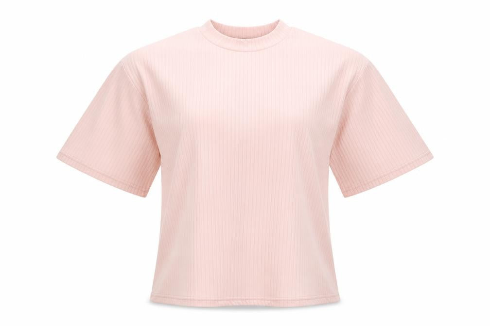 Boohoo Womens Pink Polyester Basic T-Shirt Size 10 Round Neck