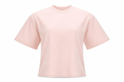 Boohoo Womens Pink Polyester Basic T-Shirt Size 10 Round Neck