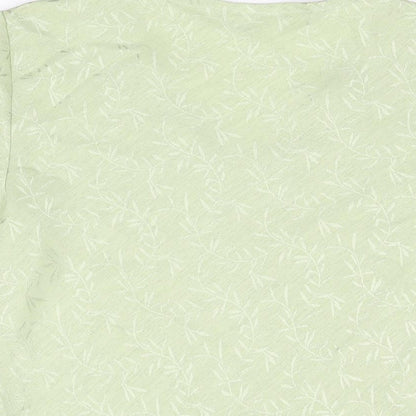 OPUS Womens Green Geometric Polyester Basic T-Shirt Size 12 V-Neck